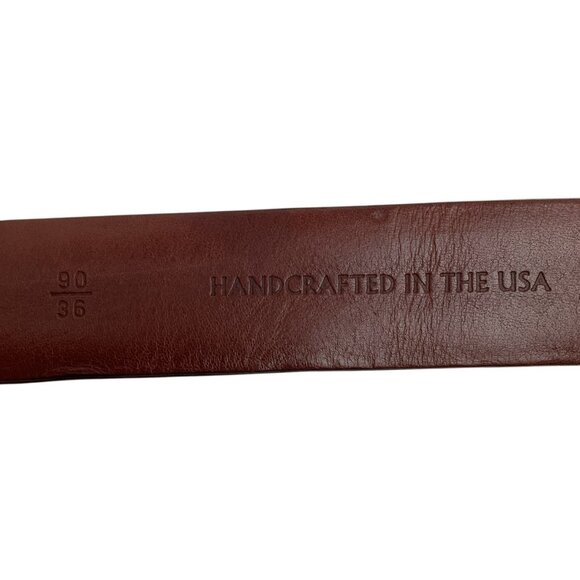 John W. Nordstrom Brown Leather Belt Woven Detail Mens 36 Handcrafted In USA - Picture 6 of 9
